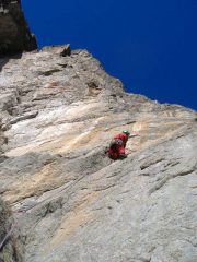 sotto il muro finale sul tiro di 6c