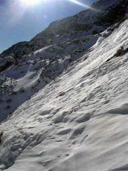 la neve nella parte alta