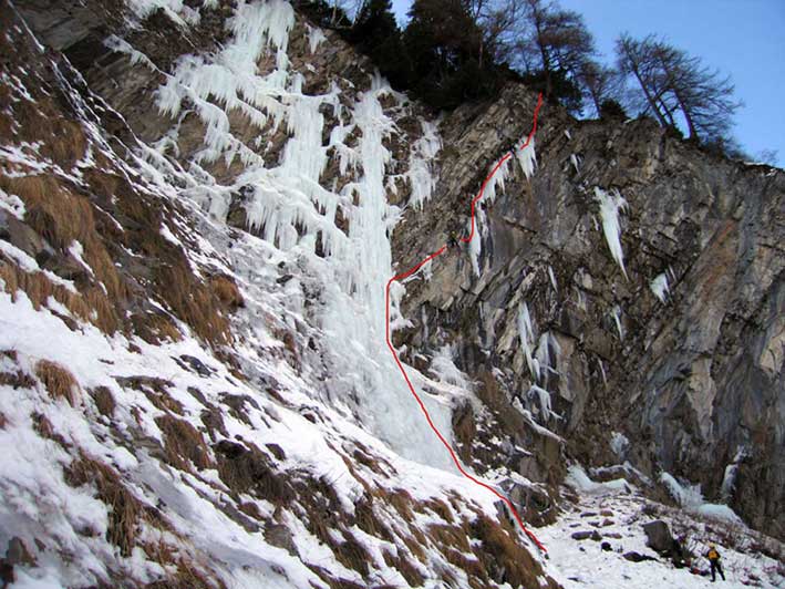 In rosso il tracciato della via.