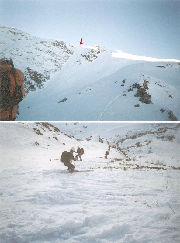 Il primo canale percorso e in azione nel secondo canale (parte bassa della parete)