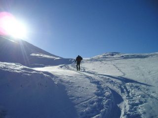 Passaggio sul colle posto 100 metri sotto la Fournier