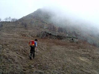 Paolo in arrivo all'Alpe Marmo