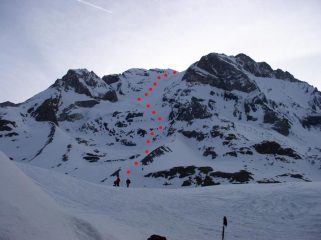 il percorso di salita, evidente dal Rifugio