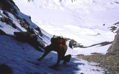 gli ultimi ripidi metri per il colletto
