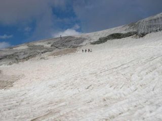 Un tratto ripido e ghiacciato