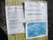 Divieto di accesso su sentiero n° 23 a circa 750 m
