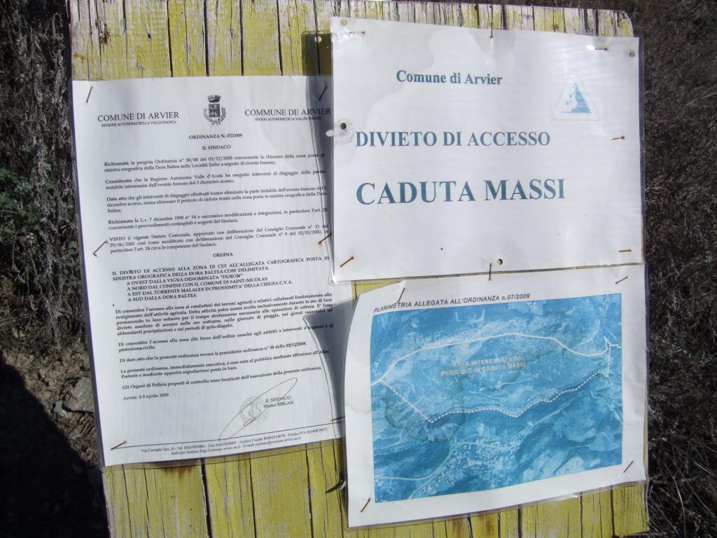 Divieto di accesso su sentiero n° 23 a circa 750 m