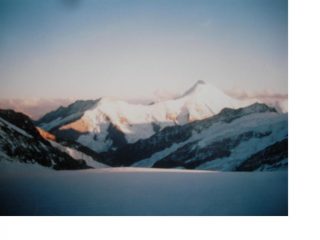 Tramonto sull'Aletschhorn dall'Jungfraufirn