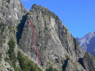 In rosso il tracciato della via, in gialle ''Les predateur''