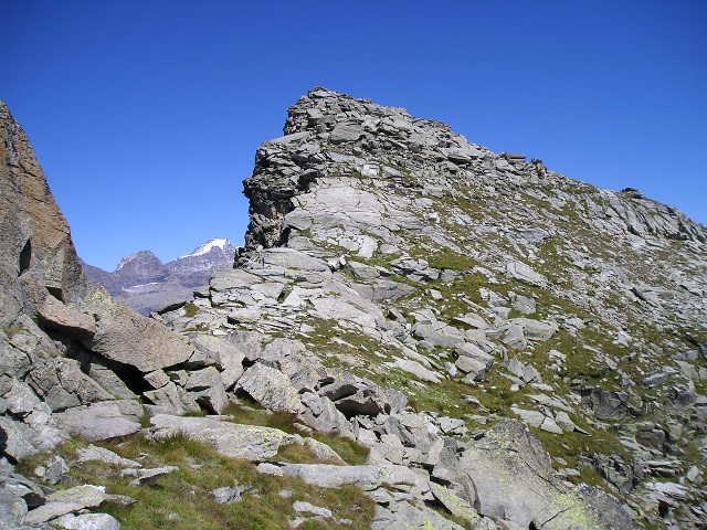 cima del corno bianco,sullo sfondo il g. paradiso