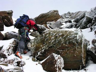ancora qualche tratto di misto prima della cima del Palon della Mare (27-8-2006)