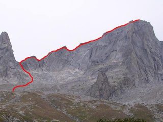 la via di salita dalla Val Porcellizzo