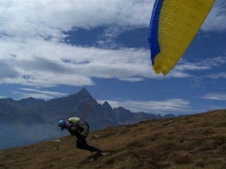 Riccardo al decollo di punta Selassa