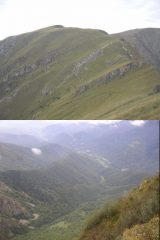 1 la Mirauda e la dorsale est verso la Labiaia 2 il vallone di Cravina