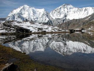 Croce Rossa,Punta d'Arnas e Punta Maria si specchiano nel lago di Bessanetto