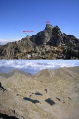 dalla cima: 1 verso Paur e Matto 2 piccoli laghi sul versante Valletta