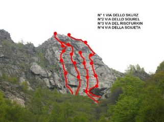 la parete dello Skurz