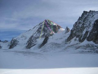 in viola l'escarra, in verde la bettembourg, in giallo la feutren, in nero il migot e in rosa la discesa