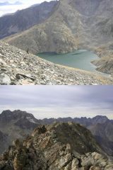 1 salendo sempre con il l.Agnel in vista 2 dalla Est la cresta verso la Ovest e l'Italia