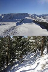 1 dalla cima verso il M.Gran Costa 2 salita nel bosco innevato