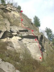 La parete delle cave della Balma