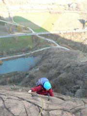 Anna all'uscita della placconata poco prima di Pian Cestlet