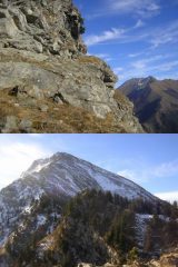 1 la caratteristica cengia 2 dalla punta verso Gran Cime e Ciabertas