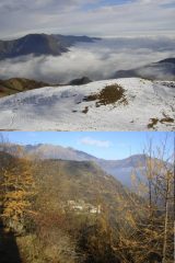 1 quasi in cima al Clot delle Pertiche,sotto un mare di nubi 2 ultimi raggi di sole illuminano Chasteiran