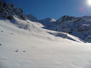 Polvere scintillante davanti a me - in fondo il Colletto Verde