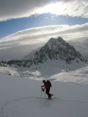 la salita almeno è stata molto bella: verso il pendio-canale finale.