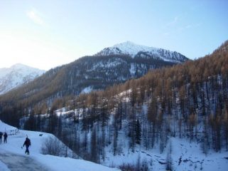 Il monte Giassez fotografato alla partenza.