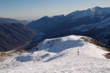 Il percorso di salita dalla vetta.