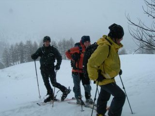 Sotto una fitta nevicata