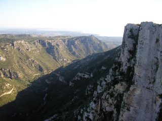 La Cava Grande e la parete dove corre la via