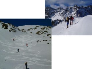 Arrivo in cima e pendio di discesa.