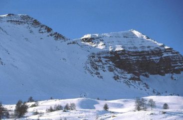 la Pointe de l'Eyssina vista dal col de Vars