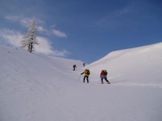nel canalino poco prima del colle