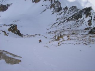 Tratto finale del canale che porta in cima