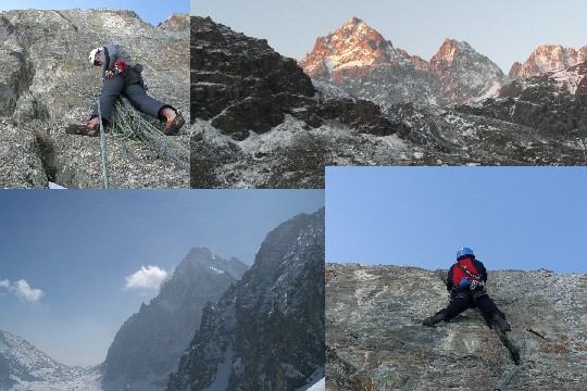 Petz alla penultima sosta, io sull'ultimo tiro ed il Monviso