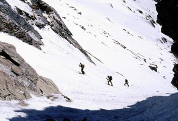dal Colle Est d'Ambin: vista sul ripido pendio di salita