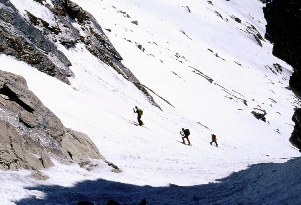 dal Colle Est d'Ambin: vista sul ripido pendio di salita