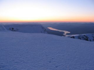 Dalla cima del Ben Nevis al tramonto...