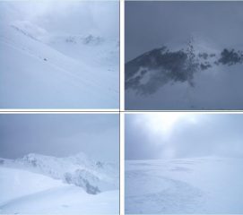 1)M.del Campitello in fondo 2)M.Godi 3)Serra del Campitello 4)Discesa dalla vetta