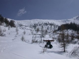 Parte mediana della gita, vista sui pendii superiori.