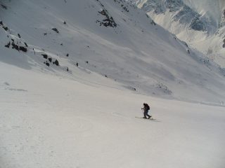 Alberto sugli ultimi pendii sotto la cima