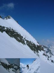 itinerario e traccia nelle rocce...