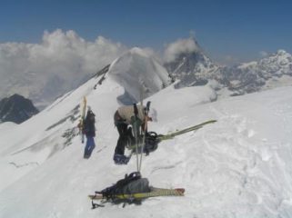 Mario e Enrico davanti al breithorn occidentale