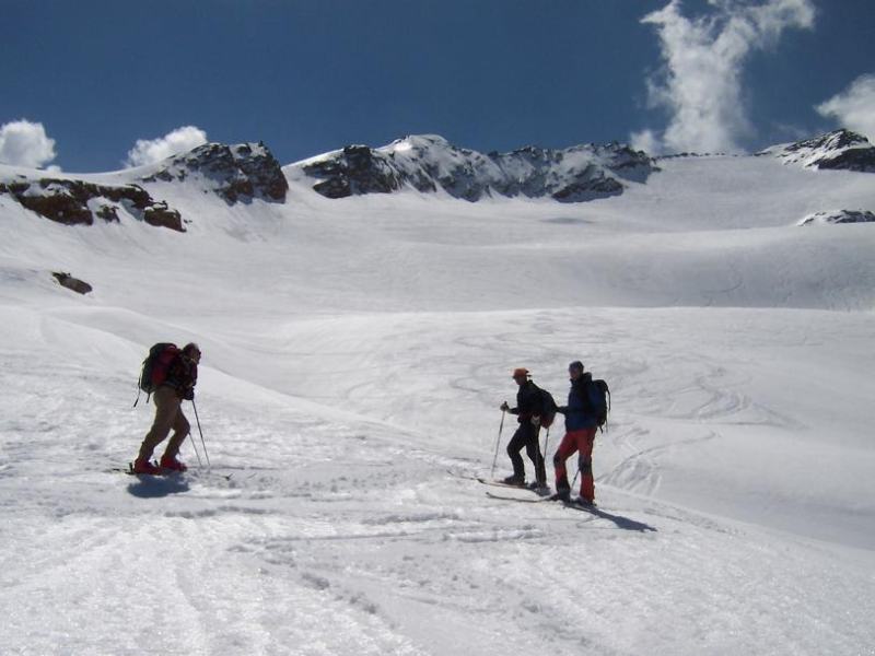 Carlo, Maurizio e Roberto. La parte alta della discesa era favolosa