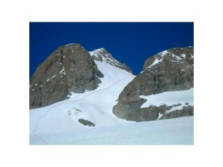 Grande Ruine dal rif. Adele Planchard con itinerario di salita