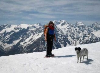 Carla e Dianetta al colle con vista ECRINS!